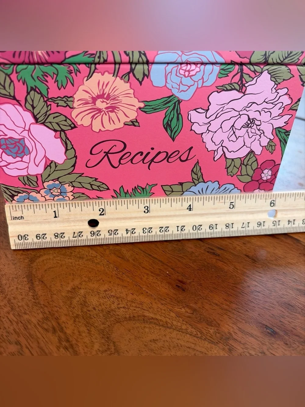 Vera Bradley Recipe Box Cards Set Vibrant Gardenias Pink Floral Kitchen NWOT